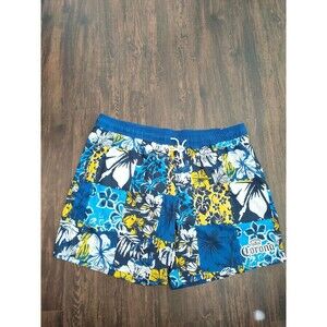 Corona Extra Beer Swim Trunks Mens 2XL XXL 44/46 Board Shorts Stretch Flowers
